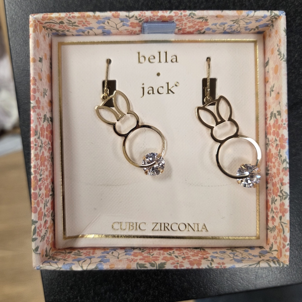 Gold Bella Jack Cubic Zirconia Earrings